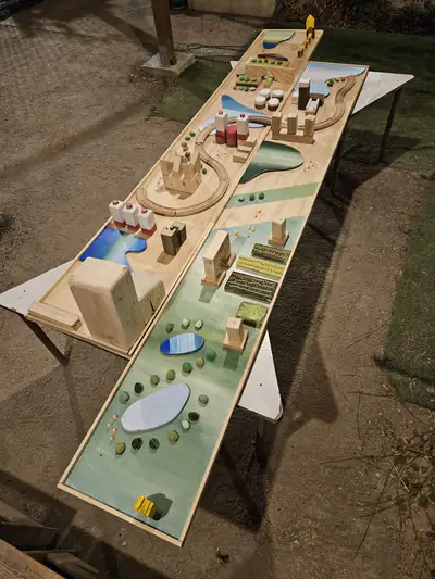 La mesa del taller, preparada